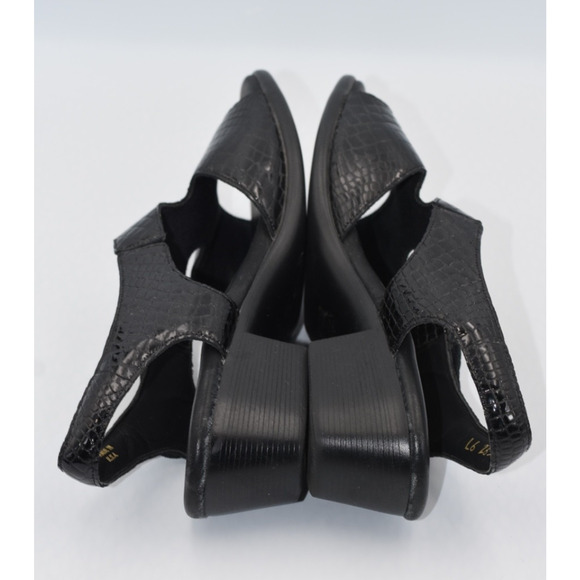 SAS Suntimer Tripad Comfort Croc Print Sandals Women's 7.5 N Black Kitten Heel - Picture 4 of 9